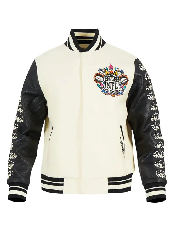 NFL Hasta la Muerte 2024 White Wool Varsity Jacket NFL Hasta la Muerte 2024 White Wool Varsity Jacket