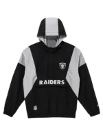 NFL Las Vegas Raiders Windbreaker Black Anorak Jacket