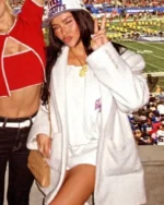 New York Giants Alexis Braun White Shearling Coat