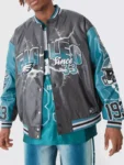 Philadelphia Eagles Black and Green Varsity Jacket