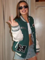 Philadelphia Eagles Lexi Wood Green Wool Varsity Jacket
