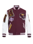 NFL Team Washington Commanders Maroon Varsity Jacket