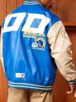 Rams Blue Leather Jacket NFL Los Angeles