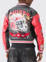NFL Kansas City Chiefs Black Red Leather Varsity Jacket