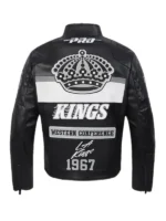 NHL Los Angeles Kings Black Leather Moto Jacket