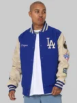 LA Dodgers World Series Blue White Varsity Jacket