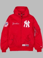 Spike Lee NY Yankees Red Hooded Bomber Jacket
