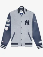 Shop New York Yankees New York or Nowhere varsity jacket. Premium MLB fan outerwear with iconic NYC streetwear style.