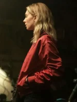 Vanessa Kirby Night Always Comes Red Bomber Jacket