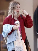 Vanessa Kirby Night Always Comes Red Bomber Jacket - Image 2