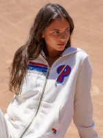 Phillies Aviator Nation x MLB Cream Five-Stripe Hoodie - Image 3