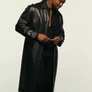 Usher Black Leather Coat Ralph’s Club New York