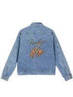 Rodeo Bucking Horse Blue Western Denim Jacket