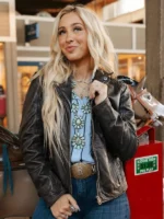 Rodeo Cowgirl Morgan Nicole Zipperlen Brown Leather Jacket Western Chic Style