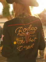 Rodeo Cowgirl Suede Bomber Jacket