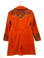 Rodeo Cowgirl Orange Corduroy Midi Jacket