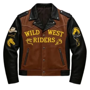 Rodeo Wild West Riders Leather Biker Jacket