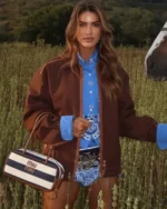 Camila Coelho MiuMiu Ranch Girl Brown Cotton Jacket Women’s Casual Coat