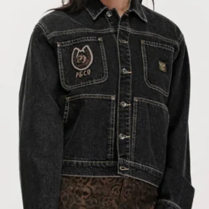 Women Rodeo Carpenter Denim Jacket Black