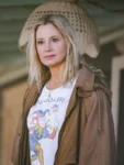Mira Sorvino Signing Tony Raymond Brown Jacket