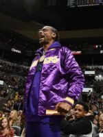 Snoop Dogg Lakers Purple Bomber Varsity Jacket - Image 2