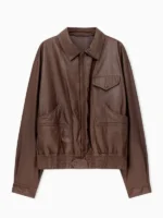 Charlie Puth Super Bowl LX Brown Leather Jacket