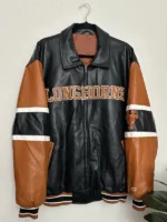 Texas Longhorns Black Bomber Leather Jacket Men’s Fan Jacket
