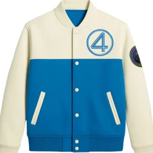 Fantastic Four First Steps Blue Varsity Jacket