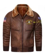 USAF Commands Est. 1947 Faux Fur Leather Jacket