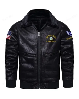USAF Commands Est. 1947 Faux Fur Leather Jacket USAF Commands Est. 1947 Faux Fur Leather Jacket