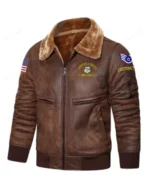 USAF Commands Est. 1947 Faux Fur Leather Jacket