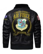 USAF Commands Est. 1947 Faux Fur Leather Jacket