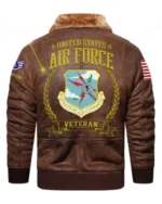 USAF Commands Est. 1947 Faux Fur Leather Jacket