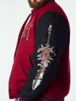 WoW Horde Maroon & Black Wool Varsity Jacket