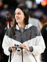 Caitlin Clark Indiana Fever White Grey Windrunner Jacket - Image 2