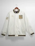 WWE GOAT John Cena Cream Satin Varsity Jacket Men’s Fan Coat