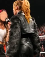 WWE Monday Night Raw Becky Lynch Leather Fur Jacket