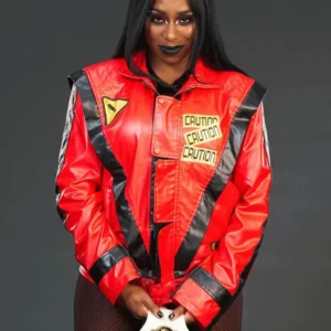WWE Wrestler Naomi Red Leather Jacket