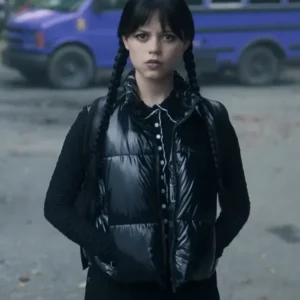 Wednesday S02 Jenna Ortega Black Puffer Vest