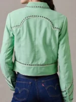 Women Rodeo Done and Dusted Studded Leather Jacket