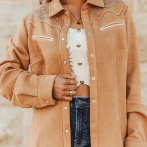 Women Rodeo Western Style Leather Jacket