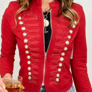 Women Rodeo Western Wild & Wandering Military Jacket Cowgirl Coat