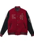 WoW Horde Maroon & Black Wool Varsity Jacket