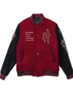 WoW Horde Maroon & Black Wool Varsity Jacket