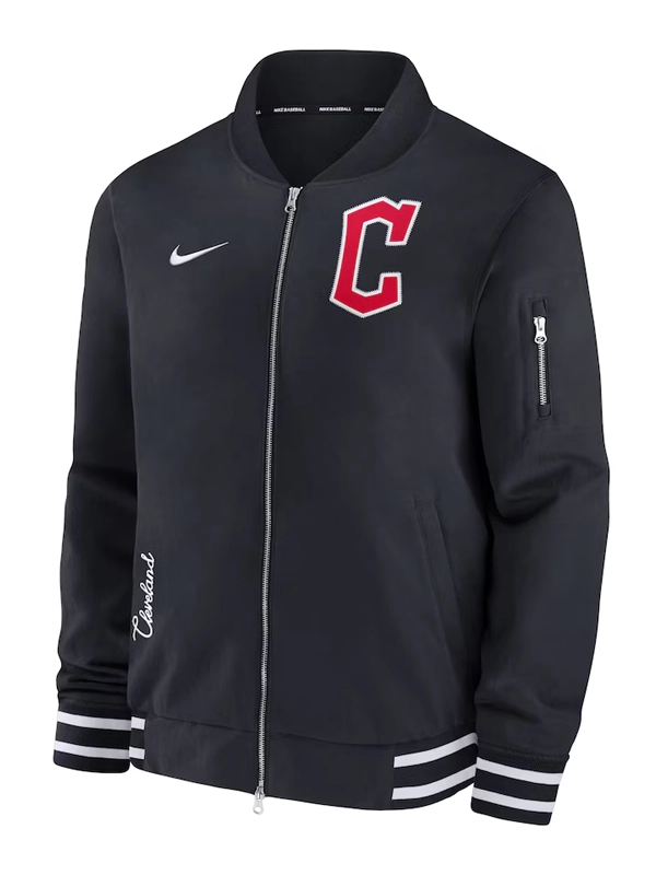 Cleveland Guardians Navy Blue Bomber Jacket Cleveland Guardians Navy Blue Bomber Jacket