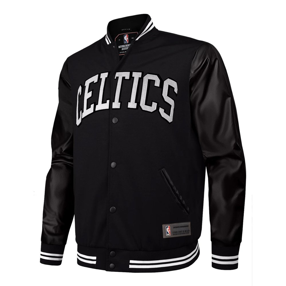 Boston Celtics Black NBA Finals Varsity Jacket Boston Celtics Black NBA Finals Varsity Jacket