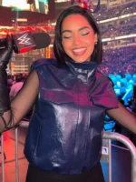 WWE Elimination Chamber Andrea Bazarte Blue Leather Vest
