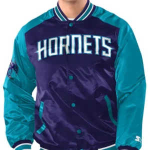 Charlotte Hornets Renegade Satin Varsity Jacket