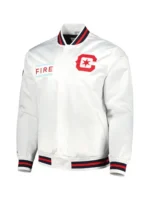 MLS Chicago Fire FC White Satin Jacket