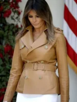 Melania Trump Brown Leather Jacket